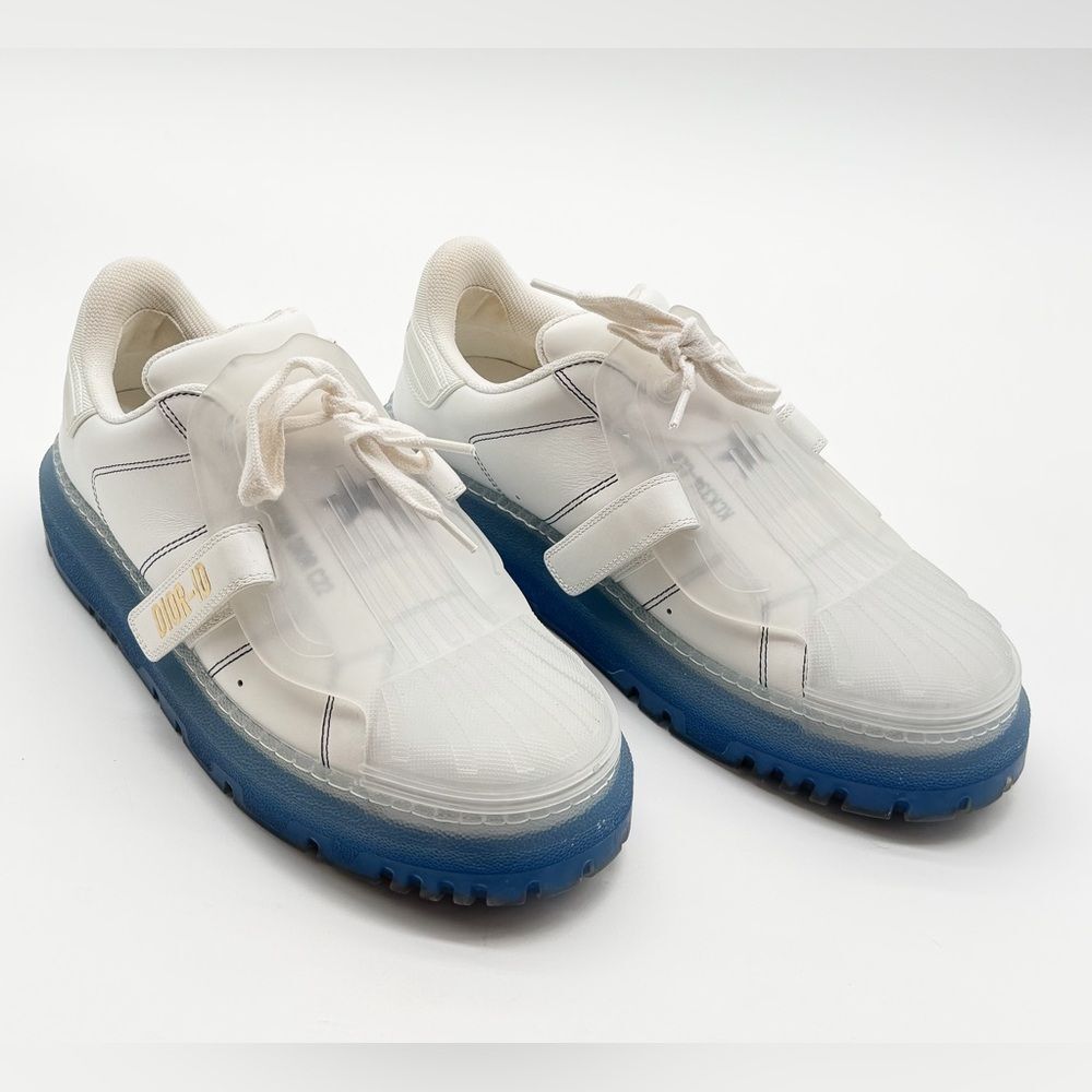Christian Dior Dior-ID Clear Rubber Platform Sneakers White & Deep Blue EU 40.5 - Picture 1 of 14